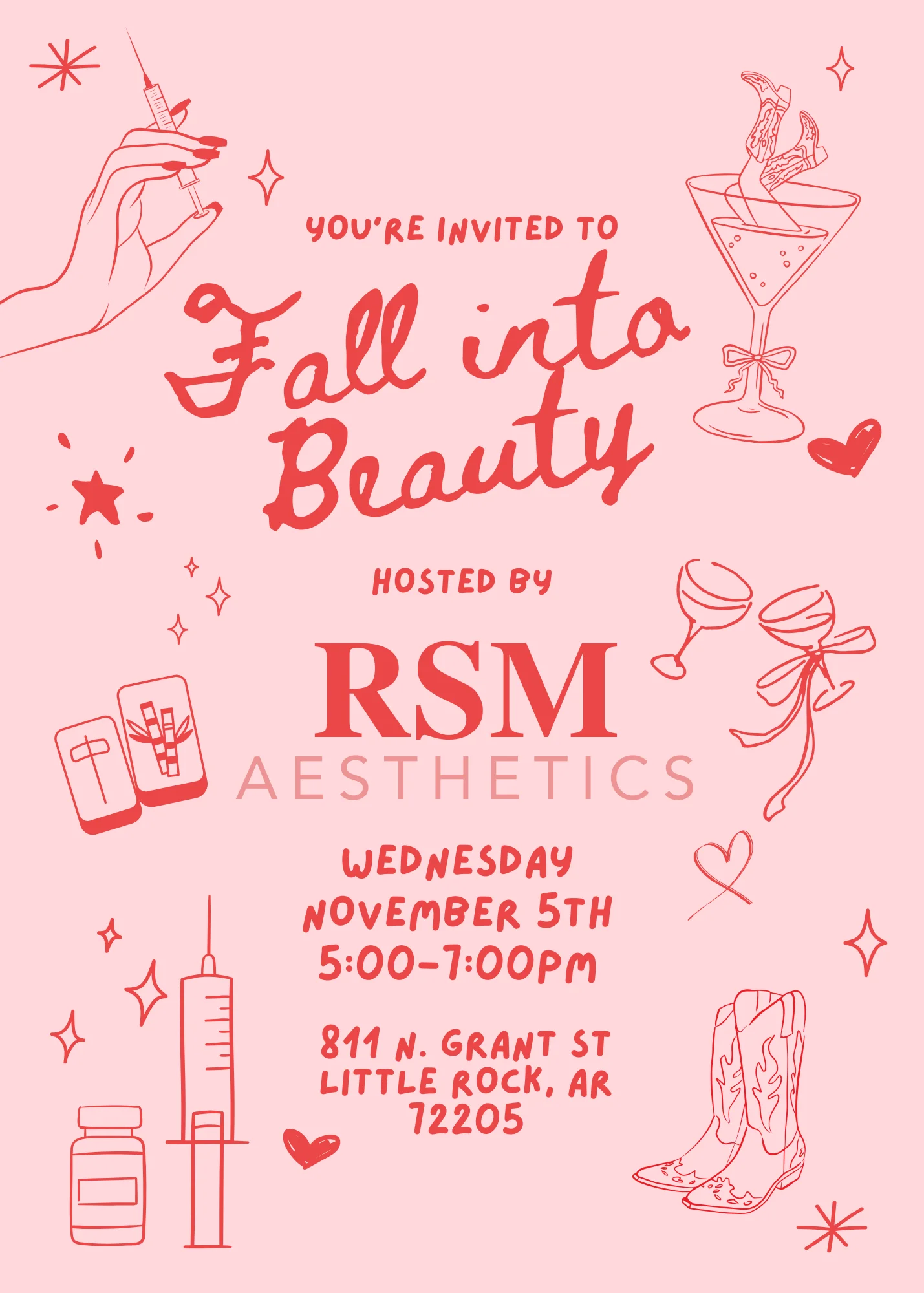 Fall Into Beauty event invitation for November 5th